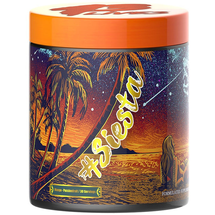 13 Lives Siesta Sleep Aid powder in mango passionfruit flavour, natural magnesium and botanical blend for deep sleep and recovery