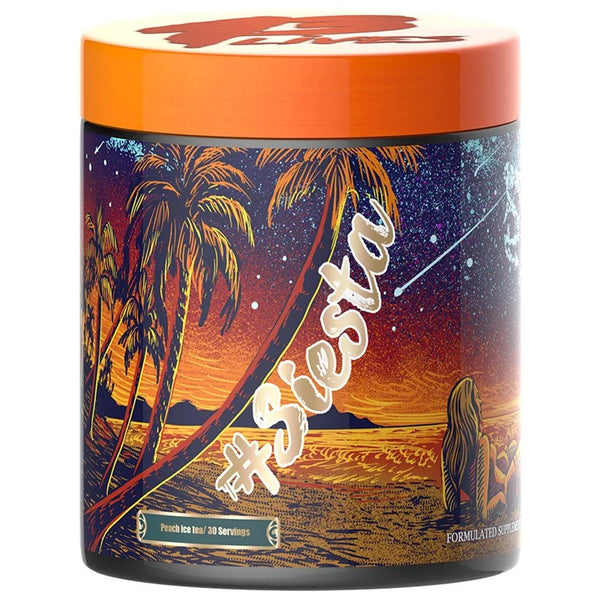 13 Lives Siesta Sleep Aid powder in peach ice tea flavour, magnesium amino acid sleep formula for relaxation and rest