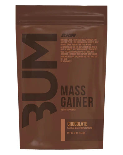 CBUM Mass Gainer Chocolate 12lb brown bag with bold logo