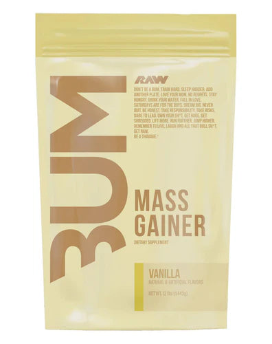 CBUM Mass Gainer Vanilla 12lb beige bag with bold 3BM logo