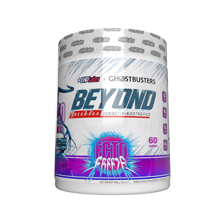 EHP Labs Beyond BCAA and EAA Pineapple flavour tub featuring white label and purple Ecto Freeze design on front