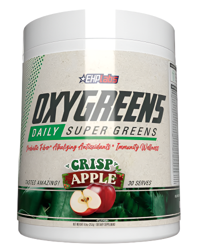 EHP Labs OxyGreens super greens powder apple flavour for immunity digestion and wellness