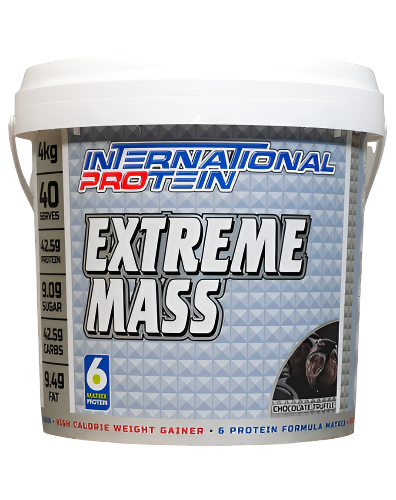 International Protein Extreme Mass high calorie muscle gainer 4kg chocolate truffle flavour