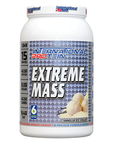 International Protein Extreme Mass high protein weight gainer 1.5kg vanilla ice cream flavour
