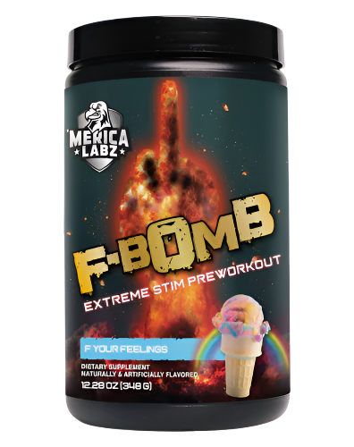 F Bomb extreme stim pre workout supplement tub 302g by Merica Labz f your feelings flavour