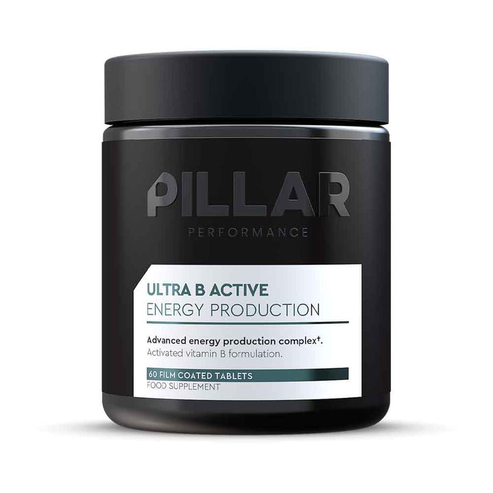 Pillar Performance ULTRA B Active black bottle with white label energy production supplement supporting fatigue reduction and nervous system health