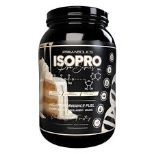 Front view of Primabolics WheyPro protein powder tub in Vanilla Cake Frosting flavour with branding and label