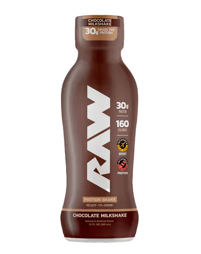 RAW Nutrition CBUM ready-to-drink chocolate milkshake protein shake, 355ml bottle with 30g protein
