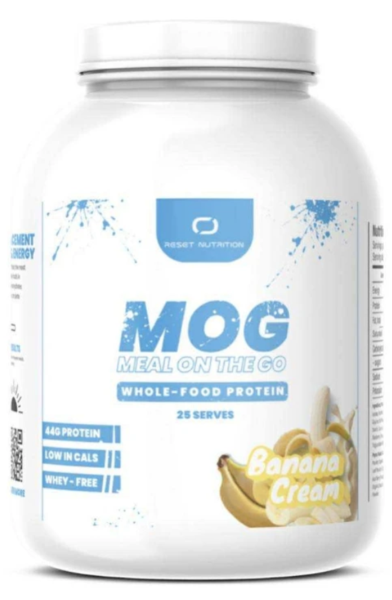 Reset Nutrition MOG Meal On The Go Banana Cream flavour 3.375kg meal replacement powder with 44g protein 