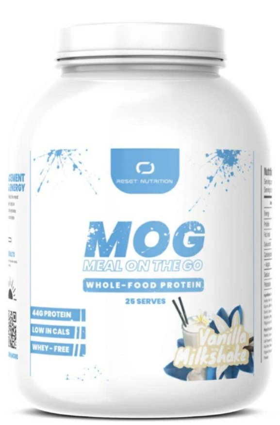 Reset Nutrition MOG Meal On The Go Vanilla Milkshake 3.375kg whole-food protein powder with 44g protein per serve