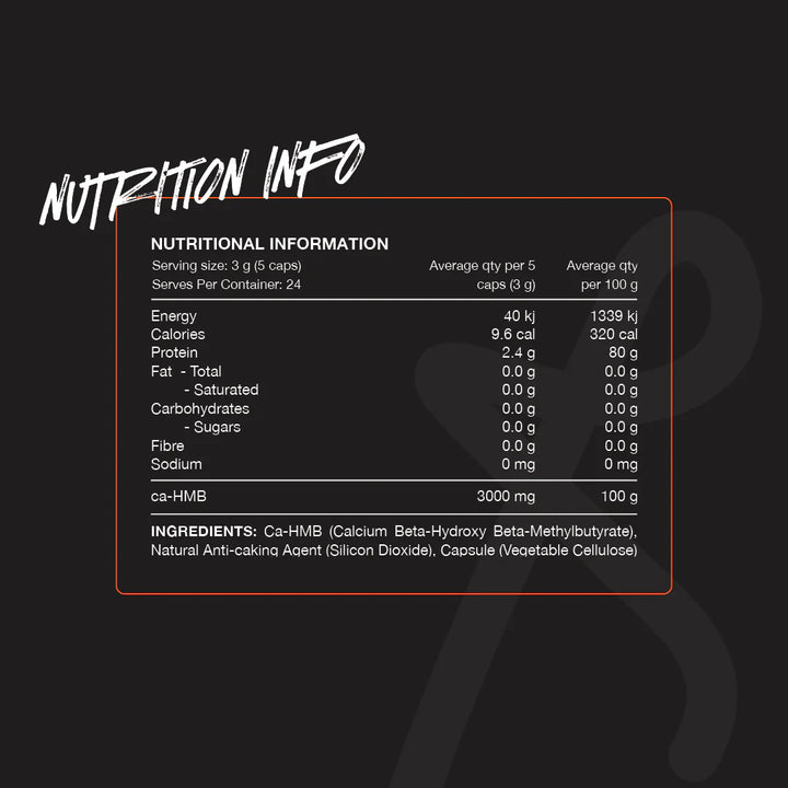 Nutritional information and ingredient list for a product on a black background.