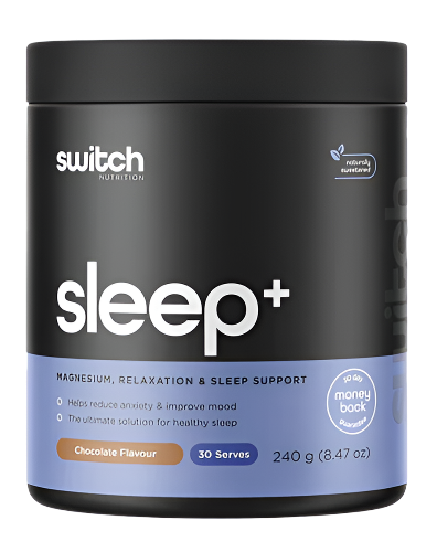 Sleep+ magnesium relaxation and sleep support supplement tub 240g by Switch Nutrition
