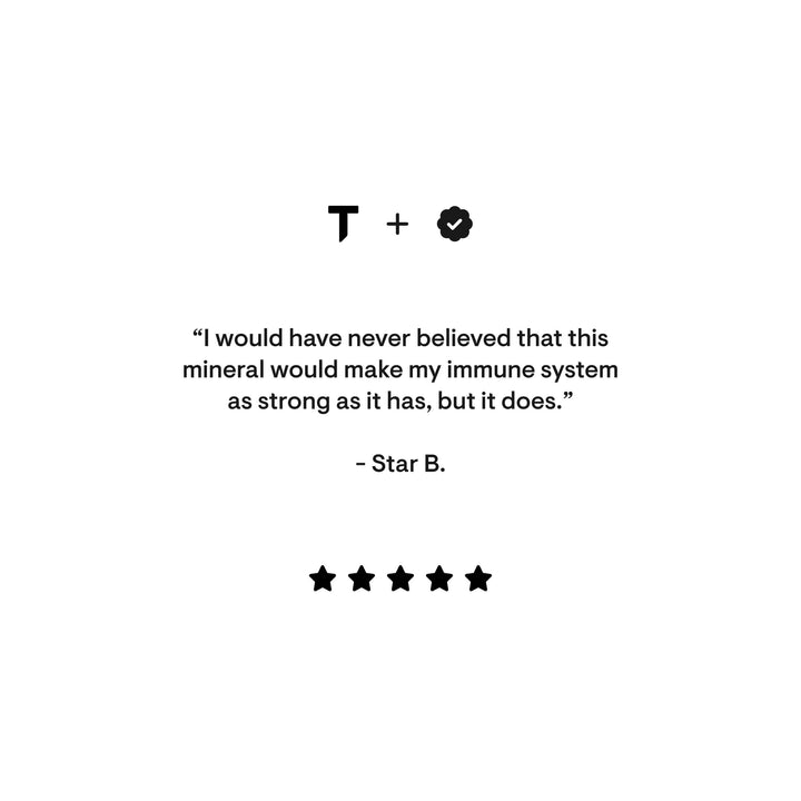 Customer review praising Thorne Zinc Picolinate for improving immune strength and overall wellness