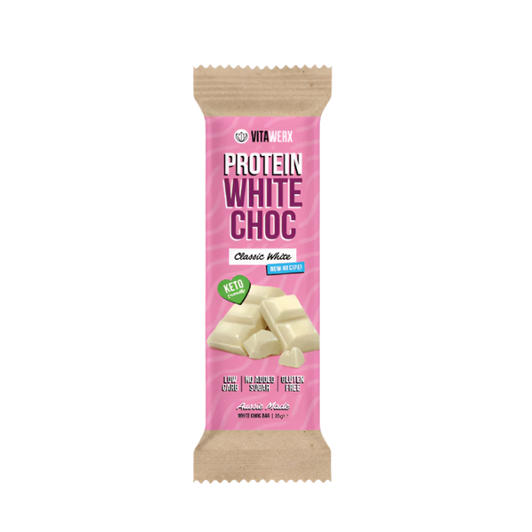 Vitawerx Protein White Choc Bar classic white flavour high protein low sugar keto friendly 35g
