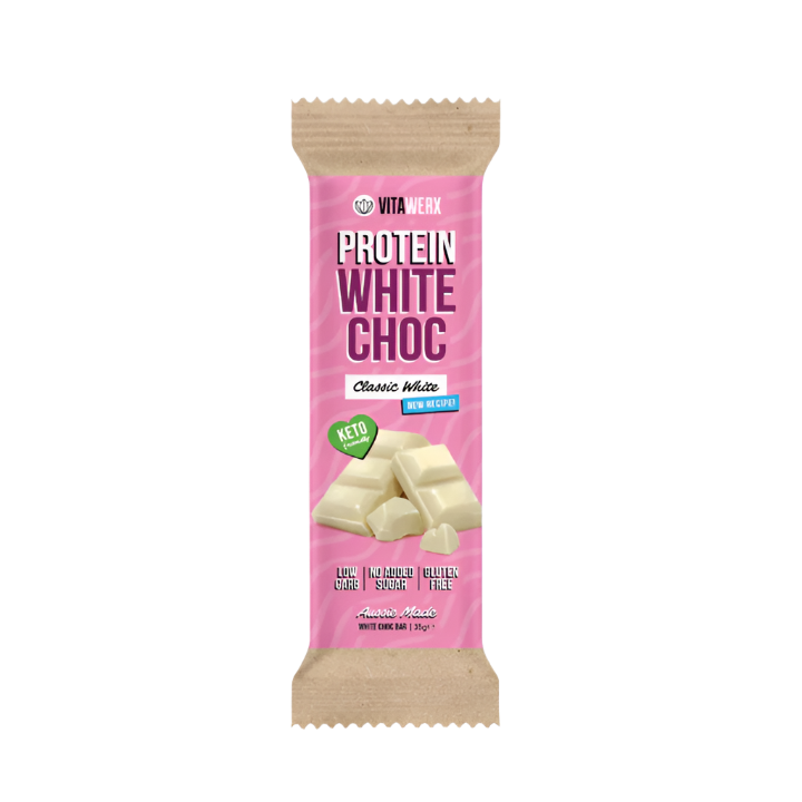 Vitawerx Protein White Choc Bar classic white flavour high protein low sugar keto friendly 35g