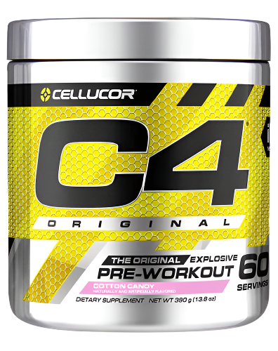 A container of Cellucor C4 Original pre-workout supplement, which is designed for energy, performance, and focus enhancement.