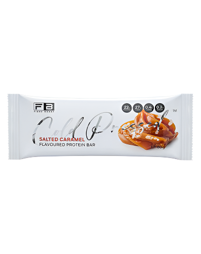 Fibre Boost Cold Pressed Protein Bar salted caramel flavour high protein low sugar snack 60g