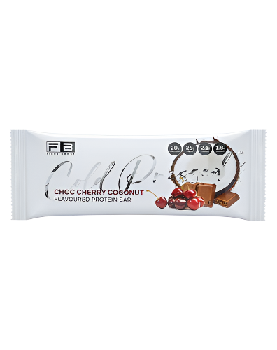 Fibre Boost Cold Pressed Protein Bar choc cherry coconut flavour high protein low sugar snack 60g