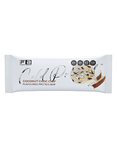 Fibre Boost Cold Pressed Protein Bar coconut choc chip flavour high protein low sugar snack 60g