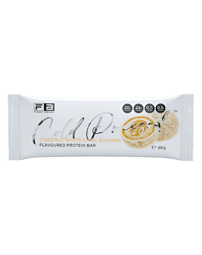 Fibre Boost Cold Pressed Protein Bar coconut white choc almond flavour high protein low sugar snack 60g