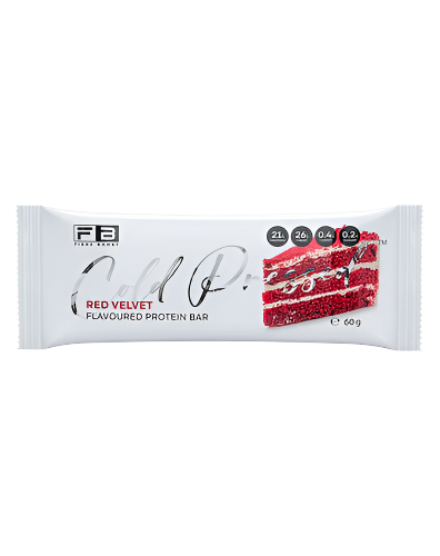 Fibre Boost Cold Pressed Protein Bar red velvet flavour high protein low sugar snack 60g