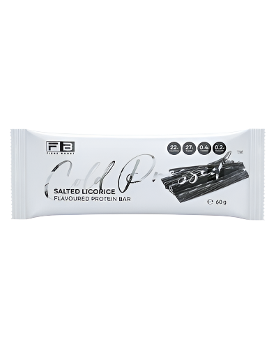 Fibre Boost Cold Pressed Protein Bar salted licorice flavour high protein low sugar snack 60g