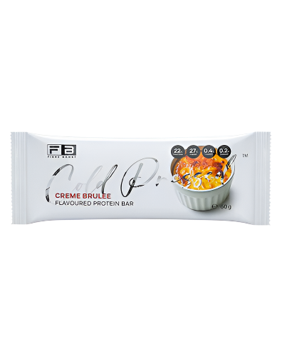 Fibre Boost Cold Pressed Protein Bar creme brulee flavour high protein low sugar snack 60g