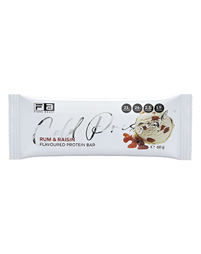 Fibre Boost Cold Pressed Protein Bar rum and raisin flavour high protein low sugar snack 60g
