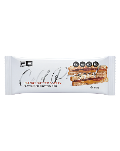 Fibre Boost Cold Pressed Protein Bar peanut butter jelly flavour high protein low sugar snack 60g