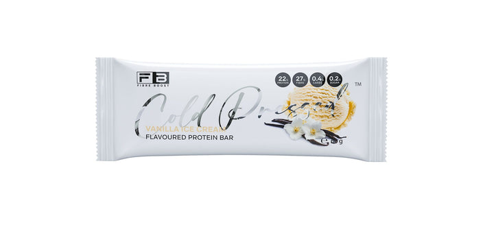 Fibre Boost Cold Pressed Protein Bar vanilla ice cream flavour high protein low sugar snack 60g