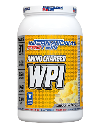 Amino Charged WPI banana ice cream whey protein isolate 1.25kg by International Protein