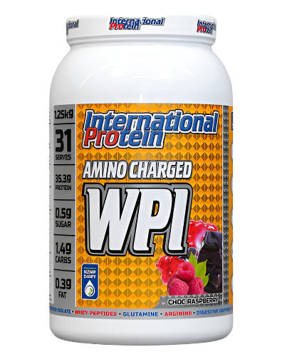 Amino Charged WPI choc raspberry whey protein isolate 1.25kg by International Protein
