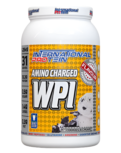 Amino Charged WPI cookies and cream whey protein isolate 1.25kg by International Protein