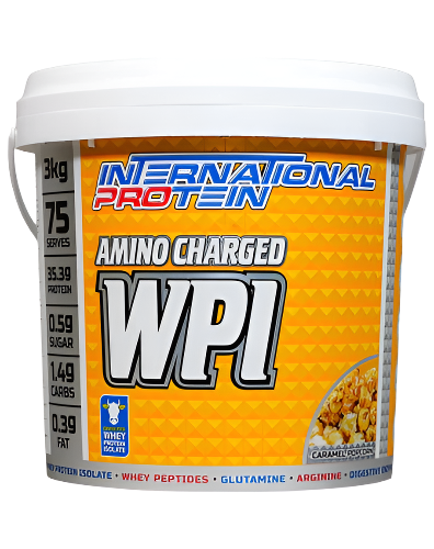 Amino Charged WPI caramel popcorn whey protein isolate 3kg by International Protein