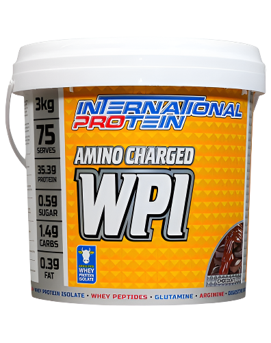 Amino Charged WPI chocolate whey protein isolate 3kg by International Protein
