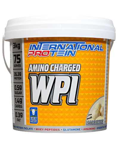 Amino Charged WPI vanilla ice cream whey protein isolate 3kg by International Protein